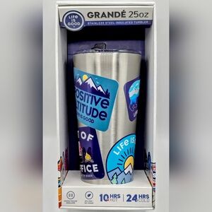 Life is Good Grande 25oz Stainless Steel Tumbler with Stickers